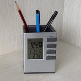 Pen Holder With LCD Display Digital Alarm Clock
