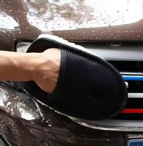 Holo Car Wash Wool Gloves (Black, Pack of 1)