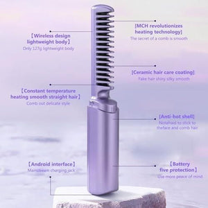 Holo Rechargeable Comb Hair Straightener